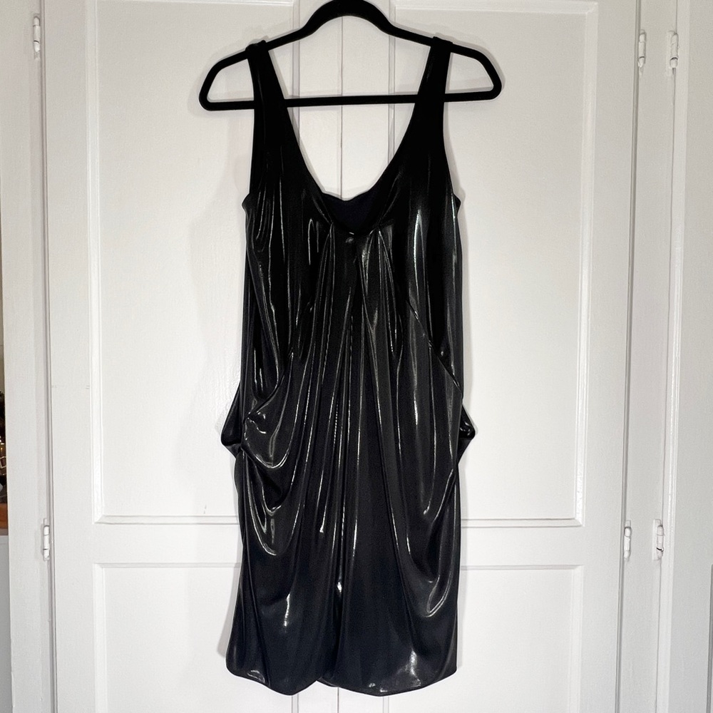 Diane Von Furstenberg Lesley Dress in Black liquid Metallic